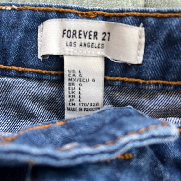 Forever 21 Denim Jean Belted Mini Skirt Tie Belt Size Large - Picture 6 of 12